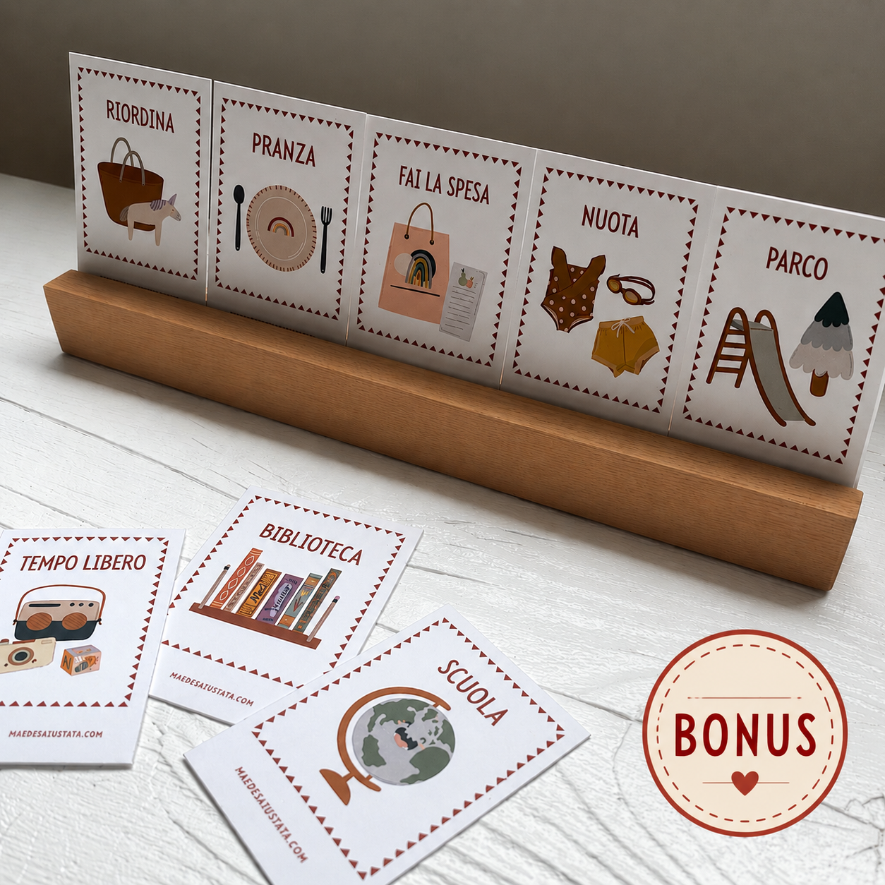 Bonus con card visive per la routine