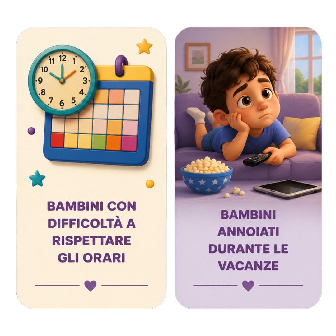 Bambini con difficolta a rispettare gli orari e annoiati durante le vacanze