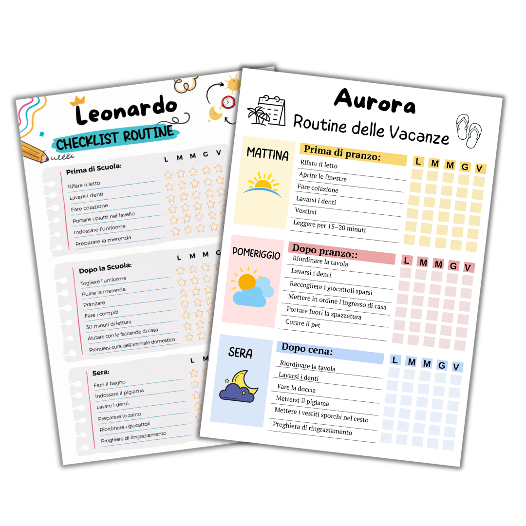 Checklist di routine per bambini