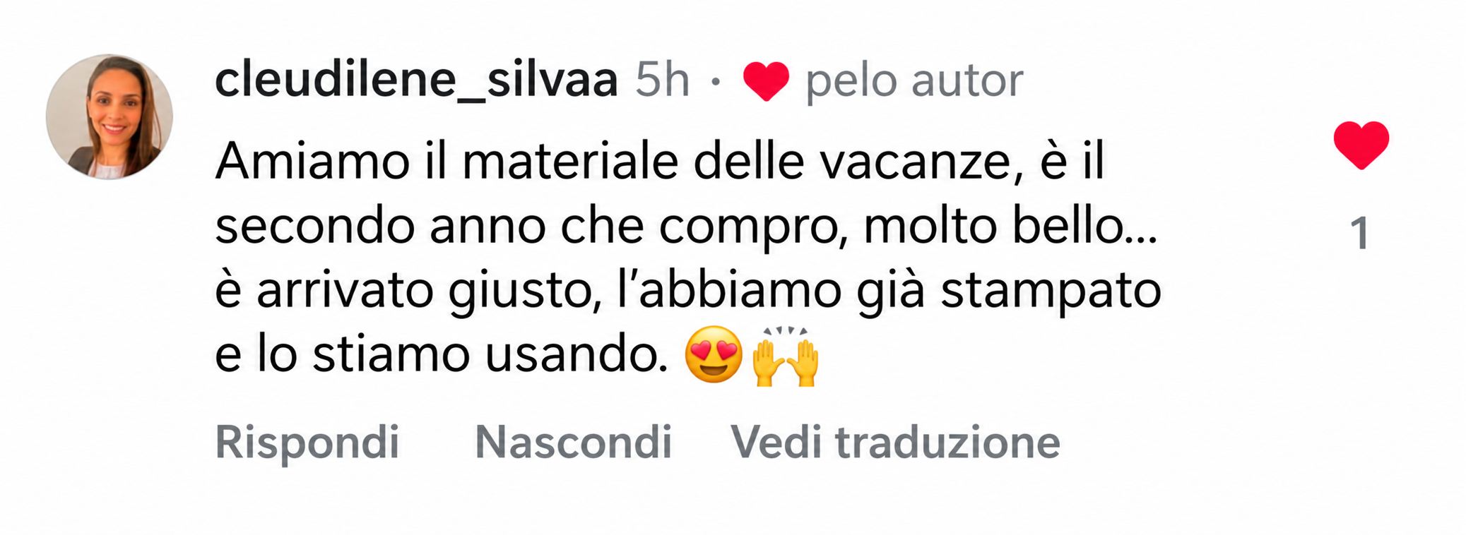 Commento di cliente che ha gi&agrave; stampato e usato il materiale
